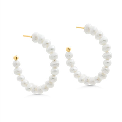 Pearl Hoops (L)