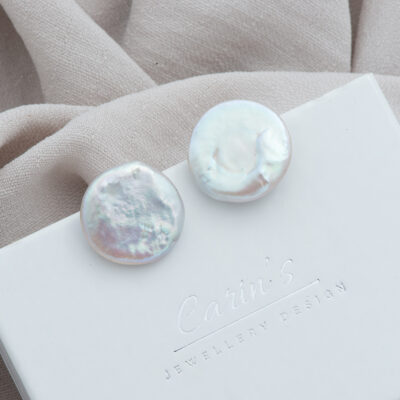 Coin Pearl Studs