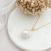 Single White Baroque Pearl Necklace (YG)