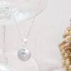 Single Grey Pearl Necklace (Silver)