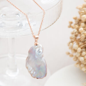 Single Pink Keshi Pearl Necklace (RG)
