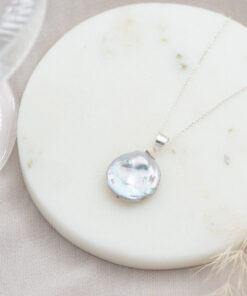 Single Coin Pearl Necklace (Silver)