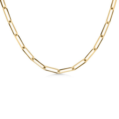 9ct YG Chunky Paperclip Chain Necklace