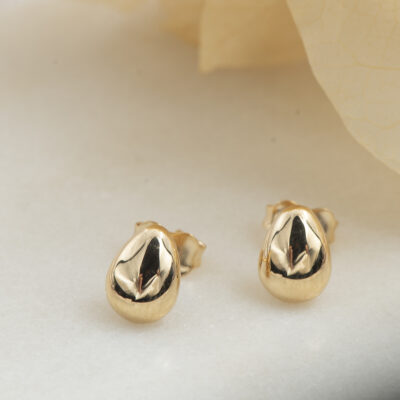 9ct YG Teardrop Studs