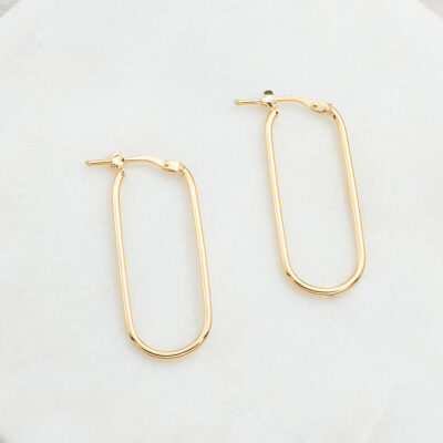 9ct YG Paperclip Earrings