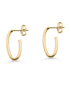 Thin 9ct YG C-Hoop Earrings