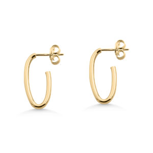Thin 9ct YG C-Hoop Earrings