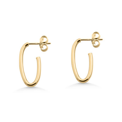 Thin 9ct YG C-Hoop Earrings