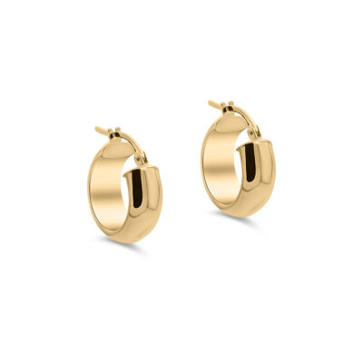 Plain 9ct YG Half Round Hoops (S)