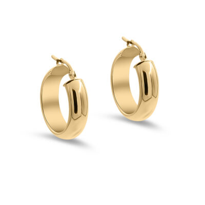 Plain 9ct Half Round Hoops (M)