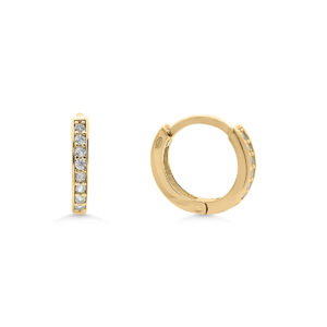 Dainty 9ct YG CZ Huggies