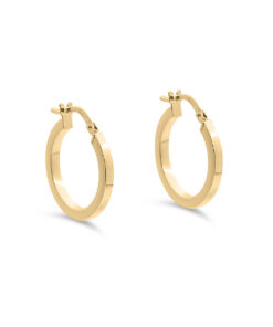 9ct YG Square Tube Hoop Earrings (Design 1)