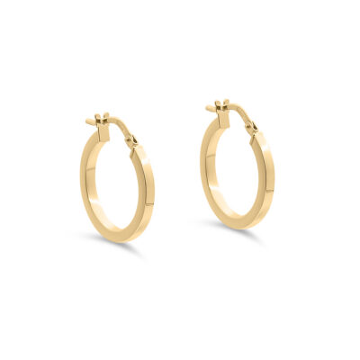 9ct YG Square Tube Hoop Earrings (Design 1)