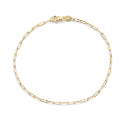 Dainty 9ct YG Paperclip Bracelet