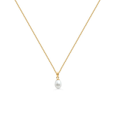 Single Teardrop Pearl Necklace (YG)