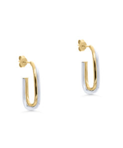 9ct Gold Two-Tone Square Hoops