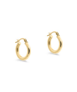 9ct YG Plain Tube Hoops (Design 3)