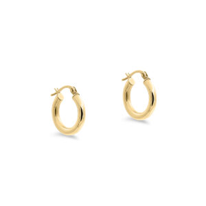 9ct YG Plain Tube Hoops (Design 3)