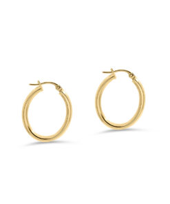 9ct YG Plain Oval Hoops