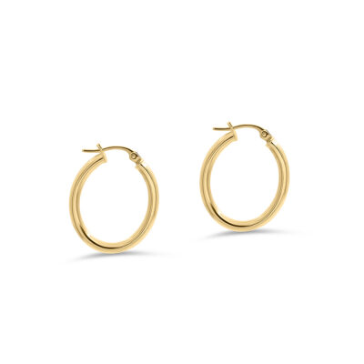 9ct YG Plain Oval Hoops