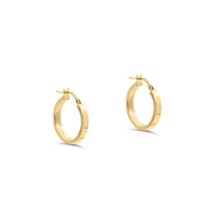 9ct YG Square Tube Hoop Earrings (Design 2)