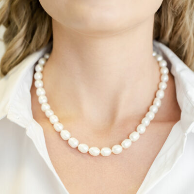 Classic Rice Pearl Necklace (8 – 9 mm)