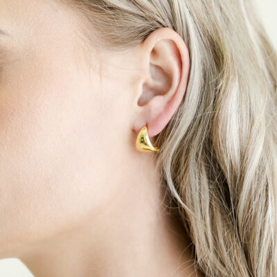 Chunky Frances Hoops YG Plated