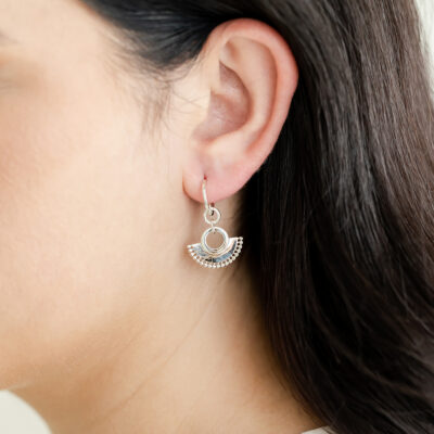 Silver Fan Earrings