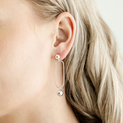 Brynlee Silver Ball Earrings