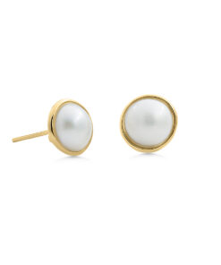 9ct YG Mabé Pearl Studs (10mm)