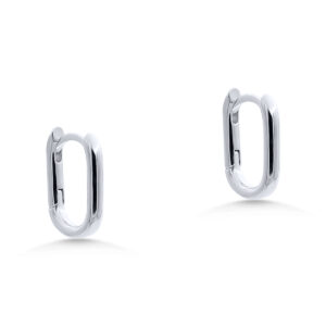 Silver Small Paperclip Huggies