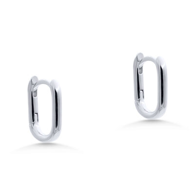Silver Small Paperclip Huggies