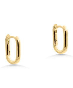 Yellow Gold Small Paperclip Huggies