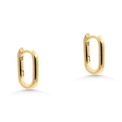 Yellow Gold Small Paperclip Huggies