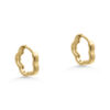 Yellow Gold Flower Huggies