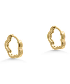 Yellow Gold Flower Huggies