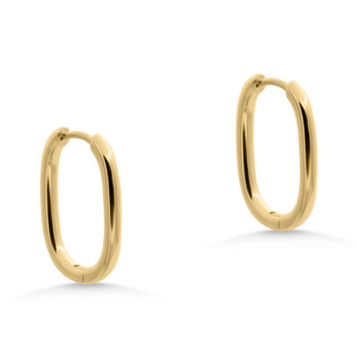 Yellow Gold Large Paperclip Huggies