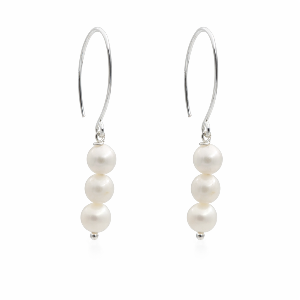 Phoebe pearl drops in silver