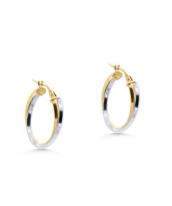 9ct Gold Two-Tone Oval Hoops
