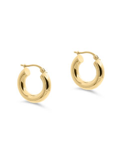 9ct YG Plain Tube Hoops (Design 1)