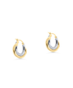 9ct Gold Small Two-Tone Hoops