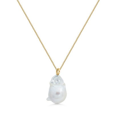 9ct YG Baroque Pearl Pendant