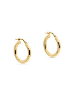 9ct YG Plain Tube Hoops (Design 2)