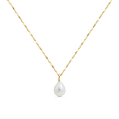 9ct YG Teardrop Pearl Pendant