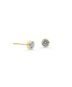 9ct YG CZ Tube Studs (4mm)