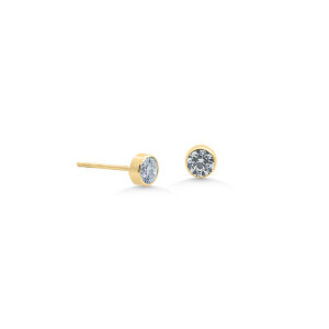 9ct YG CZ Tube Studs (4mm)