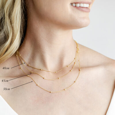 Yellow Gold Dainty Ball Necklace