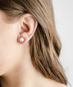 9ct YG Mabé Pearl Studs (10mm)