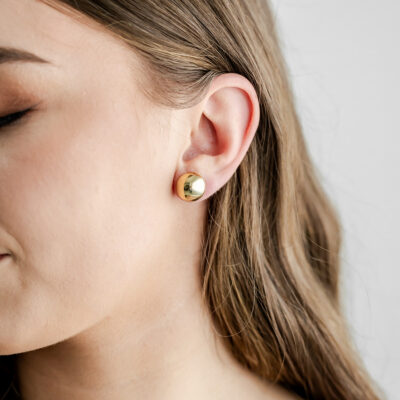 9ct YG Dome Studs (14mm)
