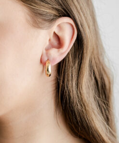 Plain 9ct Half Round Hoops (M)